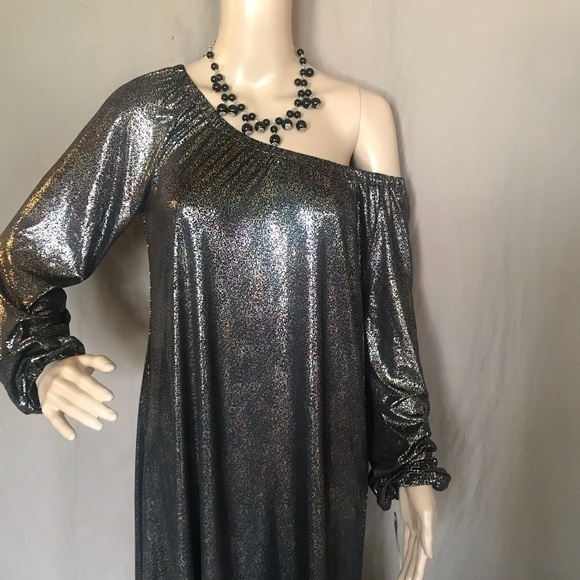 LuLaroe Eve Black Iridescent Dress Size Small long sleeves - Picture 13 of 16